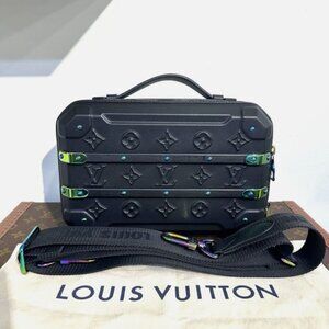 RARE! NEW- Louis Vuitton M21935 Black Calfskin Future Trunk Iridescent Hardware